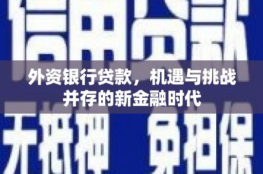 七星外资银行贷款，机遇与挑战并存的新金融时代