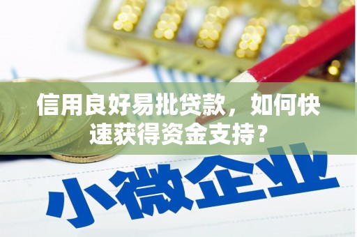 七星信用良好易批贷款，如何快速获得资金支持？