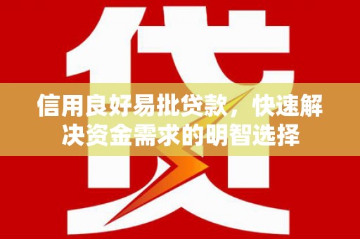 七星信用良好易批贷款，快速解决资金需求的明智选择
