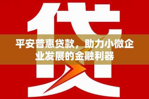七星平安普惠贷款，助力小微企业发展的金融利器