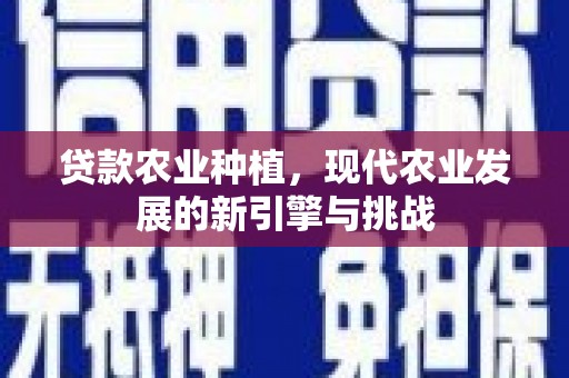 七星贷款农业种植，现代农业发展的新引擎与挑战