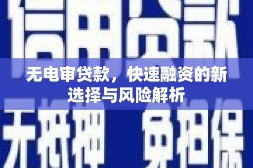 七星无电审贷款，快速融资的新选择与风险解析