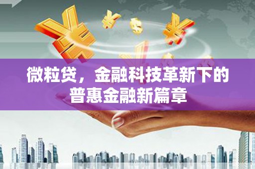 七星微粒贷，金融科技革新下的普惠金融新篇章
