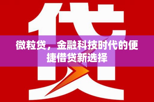 七星微粒贷，金融科技时代的便捷借贷新选择